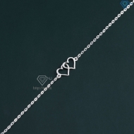 Lắc tay bạc nữ giá rẻ hình trái tim đôi LTN0442 - Trang Sức TNJ