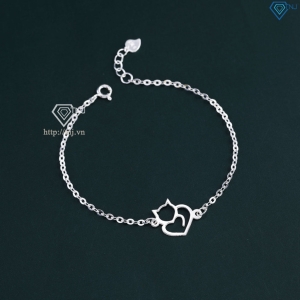 Lắc tay bạc nữ hình con mèo giá rẻ dễ thương LTN0443  Trang Sức TNJ