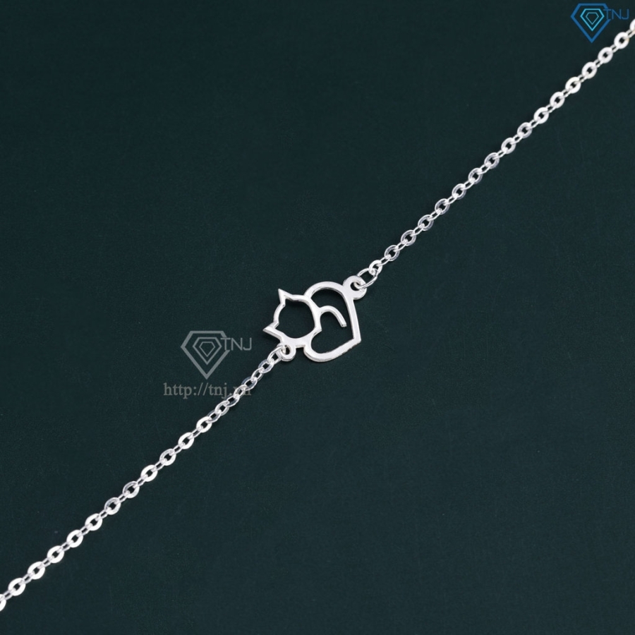 Lắc tay bạc nữ hình con mèo giá rẻ dễ thương LTN0443  Trang Sức TNJ