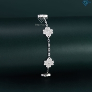 Lắc tay cỏ 4 lá may mắn đính kim full cương Moissanite LTNM0024
