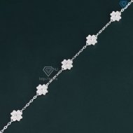 Lắc tay cỏ 4 lá may mắn đính kim full cương Moissanite LTNM0024