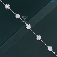 Lắc tay cỏ 4 lá may mắn đính kim full cương Moissanite LTNM0024