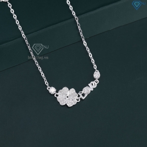 Lắc tay cỏ 4 lá chữ Love đính full kim cương Moissanite 4.0mm LTNM0025