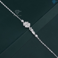 Lắc tay cỏ 4 lá chữ Love đính full kim cương Moissanite 4.0mm LTNM0025