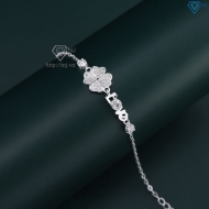Lắc tay cỏ 4 lá chữ Love đính full kim cương Moissanite 4.0mm LTNM0025
