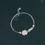 Lắc tay cỏ 4 lá chữ Love đính full kim cương Moissanite 4.0mm LTNM0025