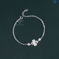 Lắc tay cỏ 4 lá may mắn đính full kim cương Moissanite 4.0mm LTNM0026