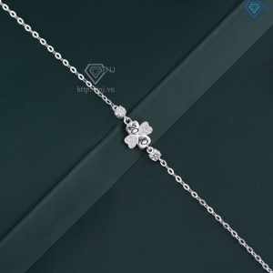 Lắc tay cỏ 4 lá may mắn đính full kim cương Moissanite 4.0mm LTNM0026