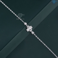 Lắc tay cỏ 4 lá may mắn đính full kim cương Moissanite 4.0mm LTNM0026