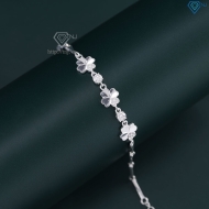 Lắc tay cỏ 4 lá may mắn đính kim cương Moissanite 4.0mm LTNM0027