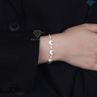 Lắc tay cỏ 4 lá may mắn đính kim cương Moissanite 4.0mm LTNM0027