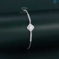 Lắc tay bạc nữ mặt hình vuông đính kim cương Moissanite 6.0mm LTNM0029