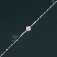 Lắc tay bạc nữ mặt hình vuông đính kim cương Moissanite 6.0mm LTNM0029