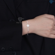 Lắc tay bạc nữ mặt hình vuông đính kim cương Moissanite 6.0mm LTNM0029