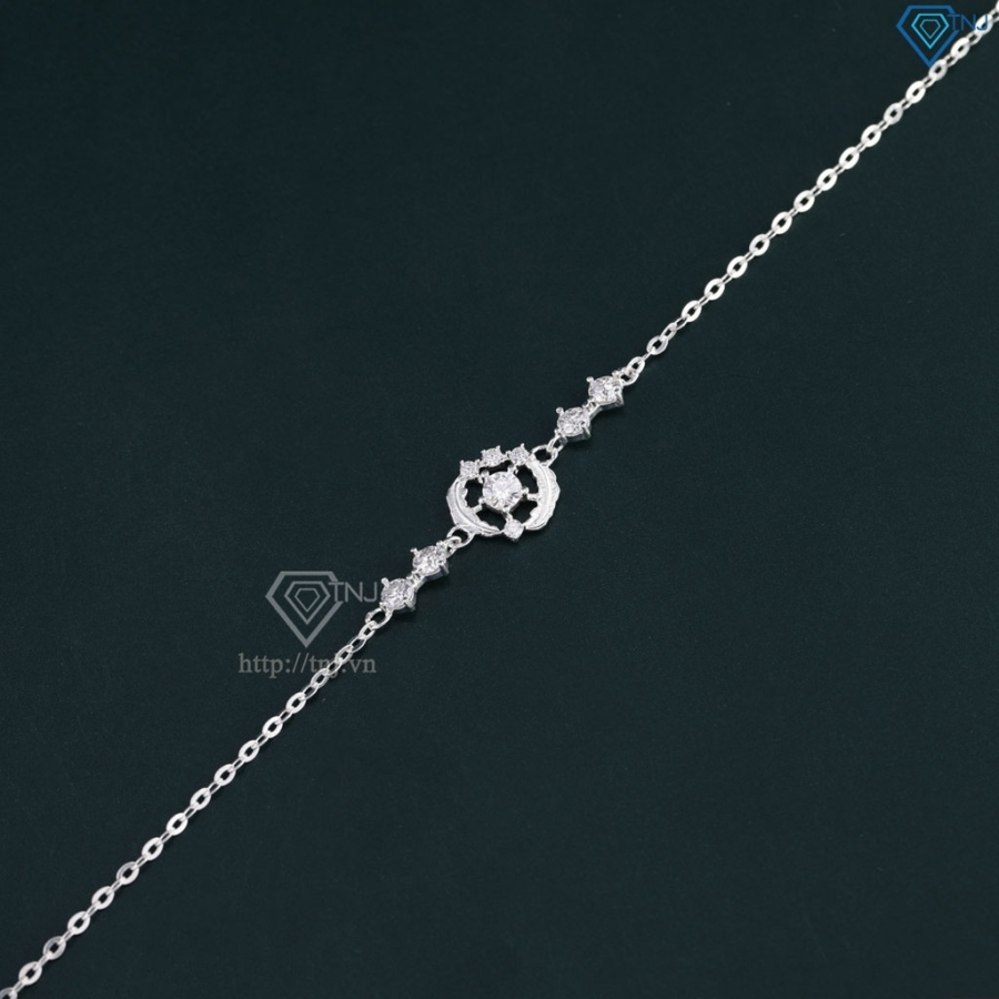 Lắc tay bạc nữ lông vũ đính full kim cương Moissanite LTNM0030