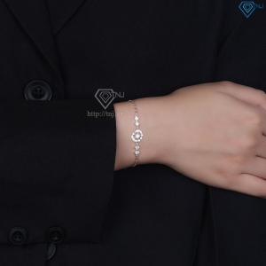 Lắc tay bạc nữ lông vũ đính full kim cương Moissanite LTNM0030