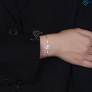 Lắc tay bạc nữ lông vũ đính full kim cương Moissanite LTNM0030