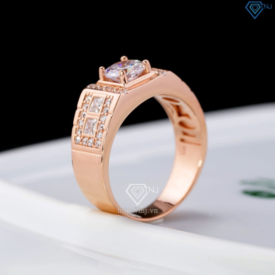 Nhẫn bạc nam xi mạ vàng hồng bản nhỏ NNA0669-XH - Trang sức TNJ