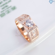 Nhẫn bạc nam xi mạ vàng hồng bản nhỏ NNA0669-XH - Trang sức TNJ