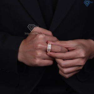 Nhẫn bạc nam xi mạ vàng hồng bản nhỏ NNA0669-XH - Trang sức TNJ