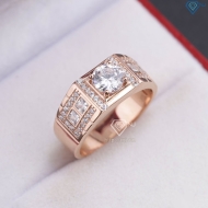 Nhẫn bạc nam xi mạ vàng hồng bản nhỏ NNA0669-XH - Trang sức TNJ