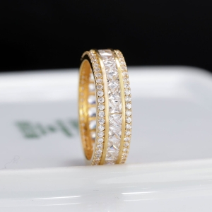 Nhẫn nam bạc xi mạ vàng 18k full đá NNA0462-XV