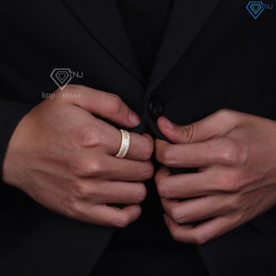 Nhẫn nam bạc xi mạ vàng 18k full đá NNA0462-XV- Trang sức TNJ