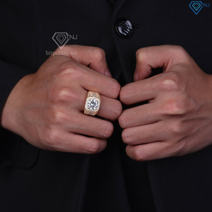 Nhẫn nam bạc xi mạ vàng 18k bản to NNA0802-XV- Trang sức TNJ