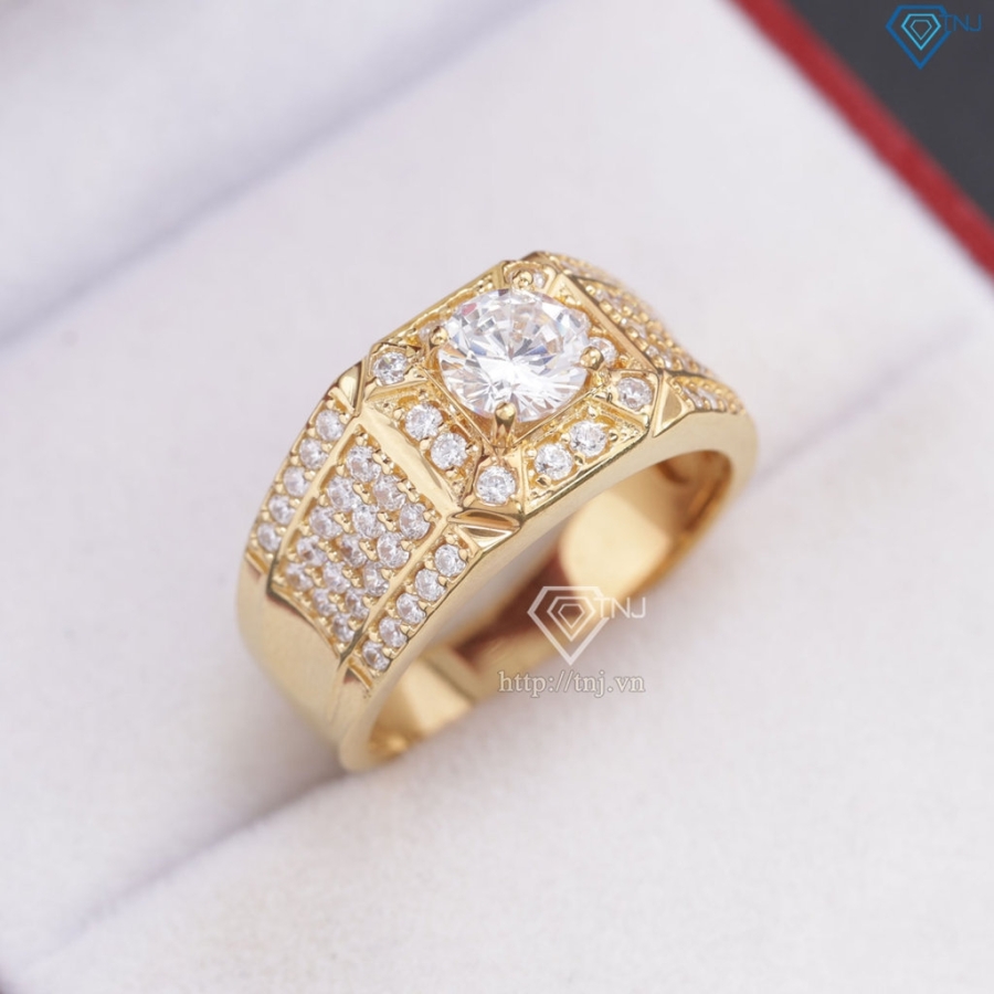 Nhẫn nam bạc xi mạ vàng 18k đính đá NNA0873-XV Trang sức TNJ