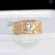 Nhẫn nam bạc xi mạ vàng 18k đính đá NNA0873-XV Trang sức TNJ