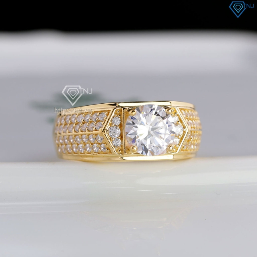 Nhẫn nam bạc xi mạ vàng 18k bản nhỏ NNA0579-XV Trang sức TNJ