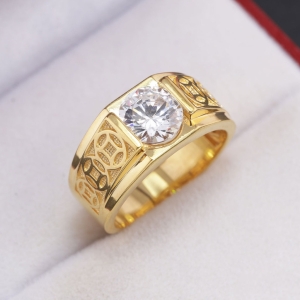 Nhẫn nam bạc kim tiền xi mạ vàng 18k NNA0848-XV