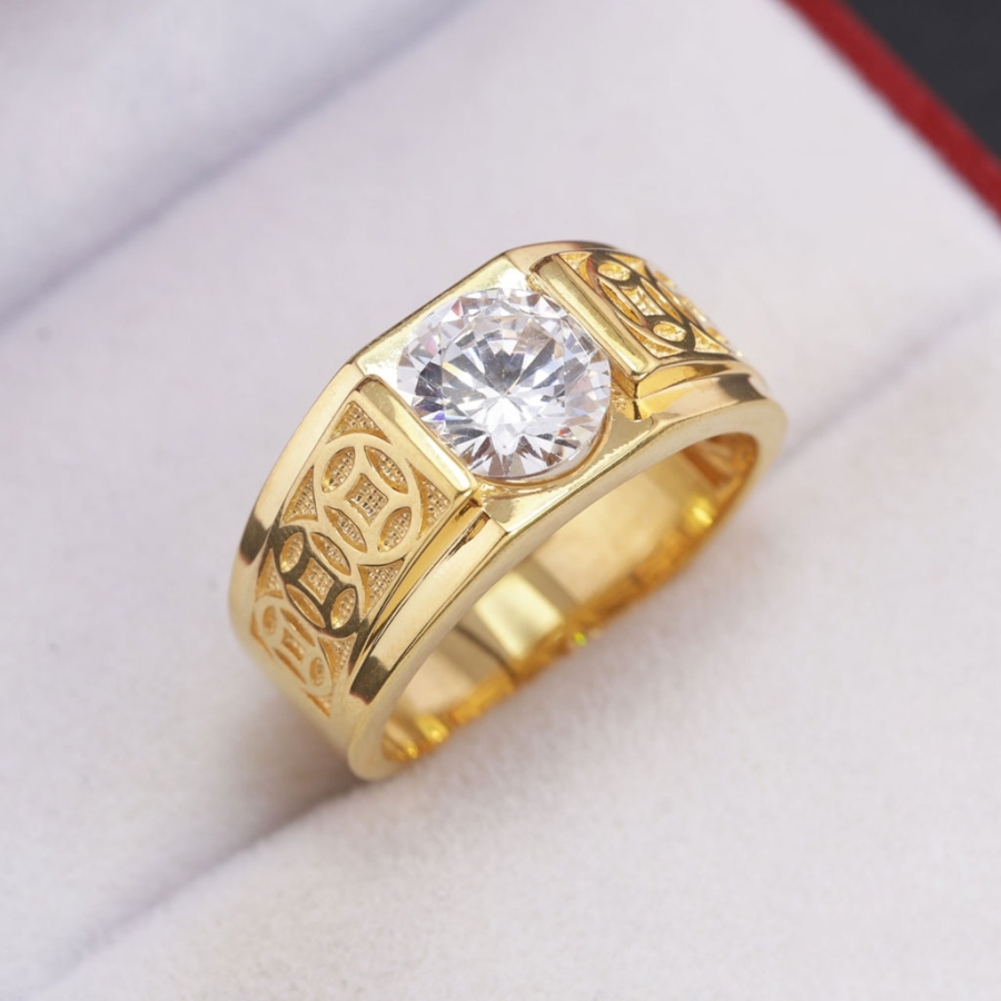 Nhẫn nam bạc kim tiền xi mạ vàng 18k NNA0848-XV