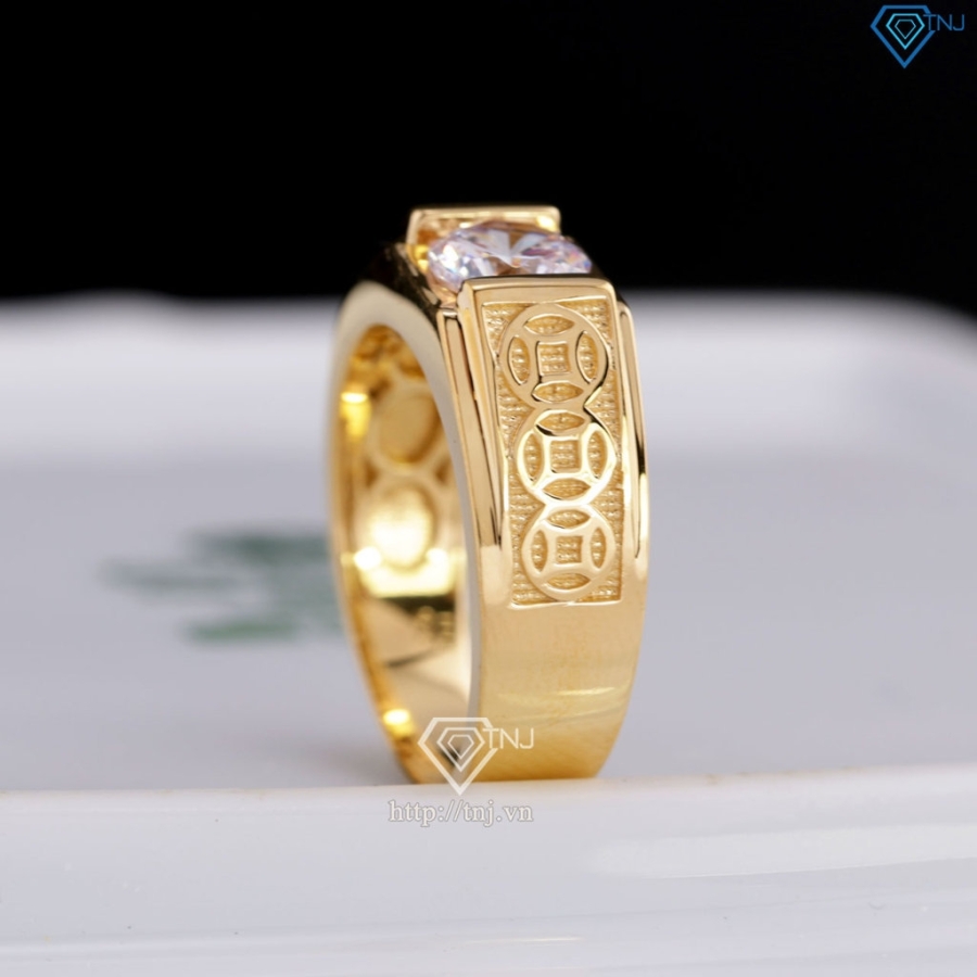 Nhẫn nam bạc kim tiền nhỏ xi mạ vàng 18k NNA0879-XV Trang sức TNJ