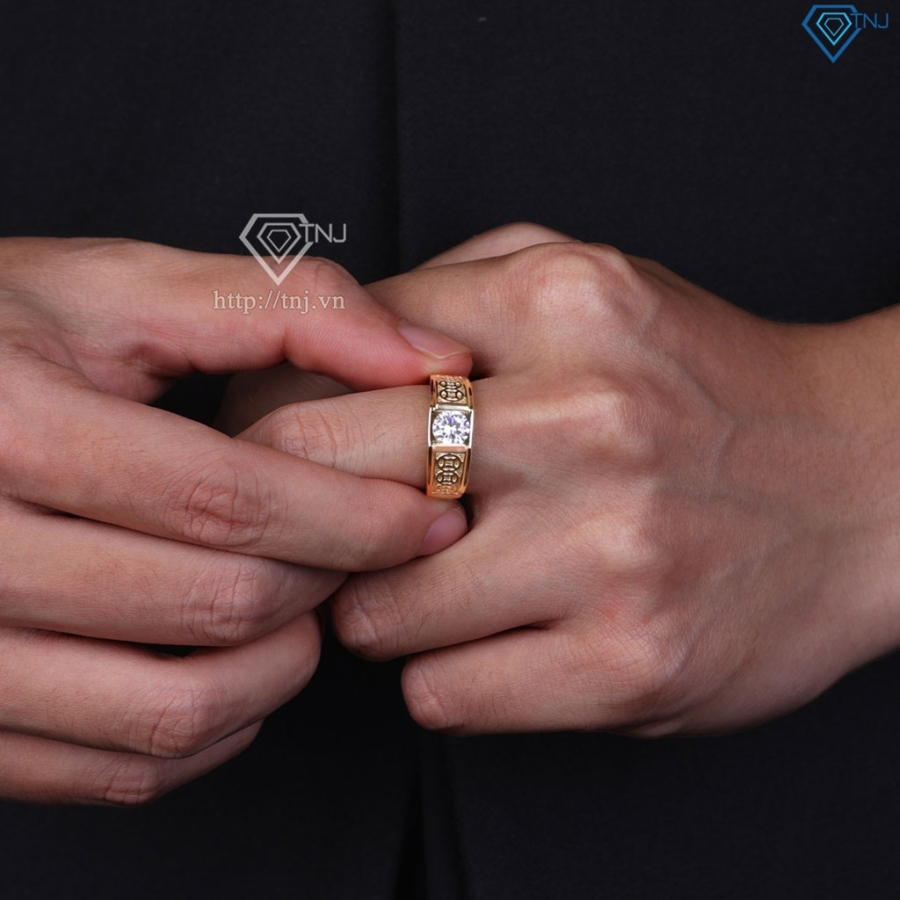Nhẫn nam bạc kim tiền nhỏ xi mạ vàng 18k NNA0879-XV Trang sức TNJ