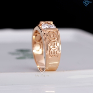 Nhẫn bạc nam xi mạ vàng hồng kim tiền bản nhỏ NNA0879- - Trang sức TNJ