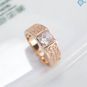 Nhẫn bạc nam xi mạ vàng hồng kim tiền bản nhỏ NNA0879- - Trang sức TNJ