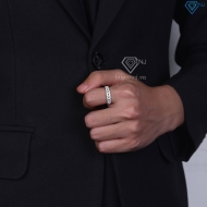 Nhẫn nam kim tiền đính full kim cương Moissanite NNAM0250