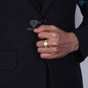 Nhẫn bạc nam kim tiền đính kim cương Moissanite 8.0mm NNAM0240-XV