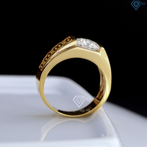 Nhẫn bạc nam kim tiền đính kim cương Moissanite 8.0mm NNAM0240-XV