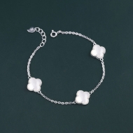 Lắc tay bạc nữ cỏ 4 lá đính đá trắng LTN0287