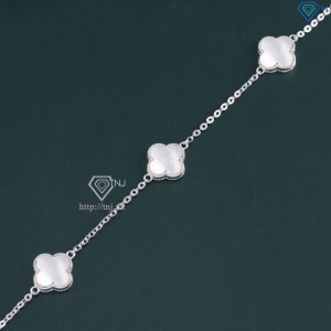 Lắc tay bạc nữ cỏ 4 lá đính đá trắng LTN0287 - Trang Sức TNJ