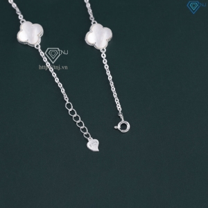 Lắc tay bạc nữ cỏ 4 lá đính đá trắng LTN0287 - Trang Sức TNJ