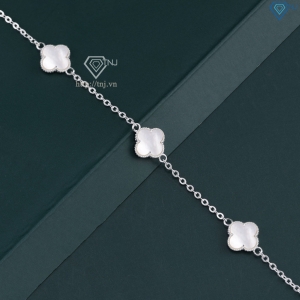 Lắc tay bạc nữ cỏ 4 lá đính đá trắng LTN0287 - Trang Sức TNJ