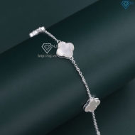 Lắc tay bạc nữ cỏ 4 lá đính đá trắng LTN0287 - Trang Sức TNJ