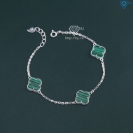 Lắc tay bạc nữ cỏ 4 lá đính đá xanh lá LTN0287 - Trang Sức TNJ