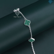 Lắc tay bạc nữ cỏ 4 lá đính đá xanh lá LTN0287 - Trang Sức TNJ