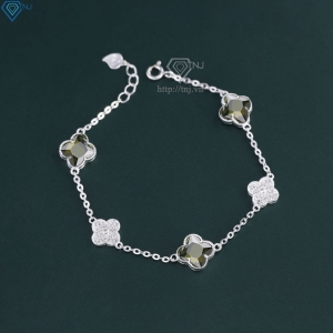 Lắc tay bạc nữ cỏ 4 lá đính đá đẹp LTN0444 - Trang Sức TNJ