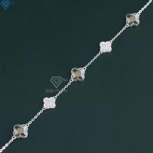 Lắc tay bạc nữ cỏ 4 lá đính đá đẹp LTN0444 - Trang Sức TNJ