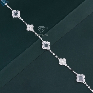 Lắc tay bạc nữ cỏ 4 lá đính đá đẹp LTN0444 - Trang Sức TNJ